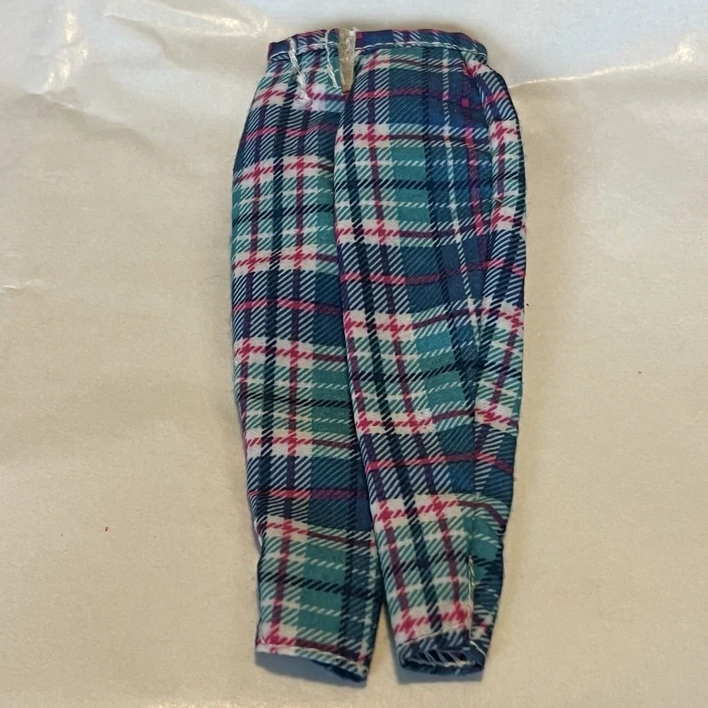 Vintage 1997 MATTEL Barbie Ginger‎ Plaid Pink Blue Pants 1990s Clothing